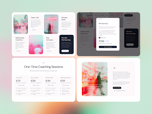 Website design for CoachOne made