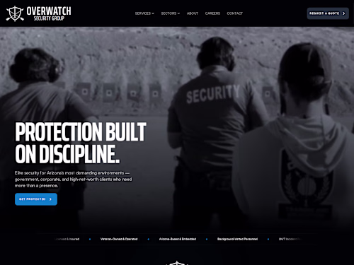 Overwatch Security Group — Security Firm Framer Website