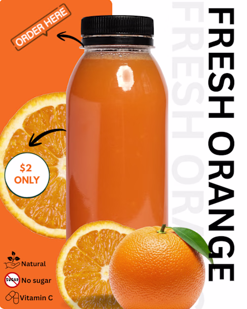 Fresh Orange Juice Social Media Ad Design