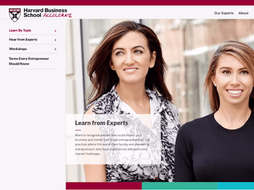 Harvard Business School Accelerate - Web Design + Development