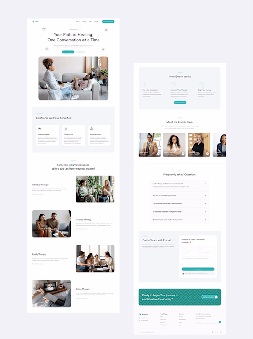 Landing page design for Emosh 🧑‍⚕️❤‍🩹 