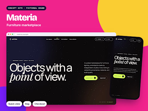 Materia: responsive ecommerce website (concept)
Independent