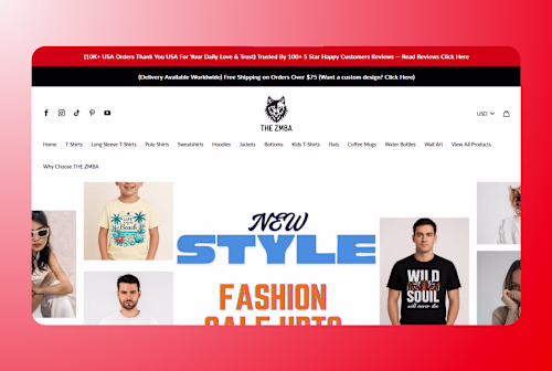 THE ZMBA Retail Ecommerce Website