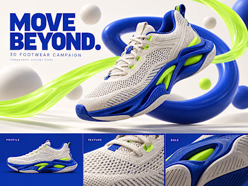 AI 3D Footwear Campaign | Sneaker Product Design