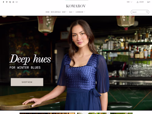 Komarov Clothing Shopify Store Development