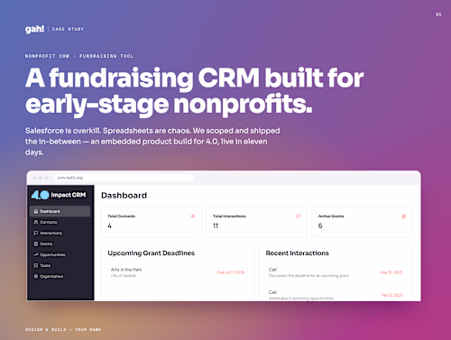 4.0 Nonprofit CRM: Fundraising Tool Built in 11 Days