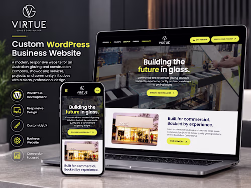 Custom WordPress Website for Virtue Glass & Construction