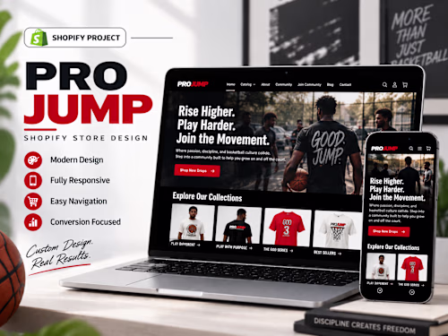 ProJumpJones Shopify Store Design
A basketball