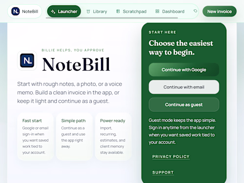 NoteBill — AI-Assisted Invoice Web Application