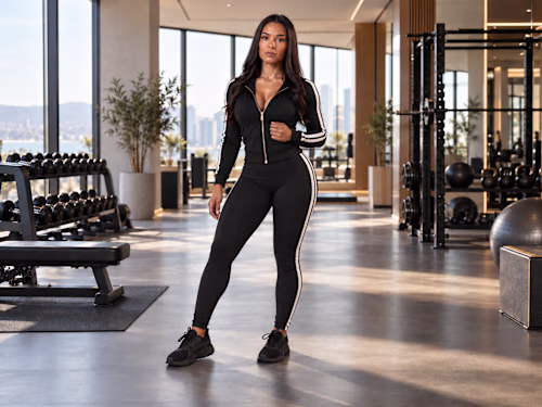 Title: Luxury Activewear | AI Fashion Photography