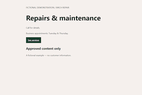 Birch: HTML Text Corrections (Fictional Demo)