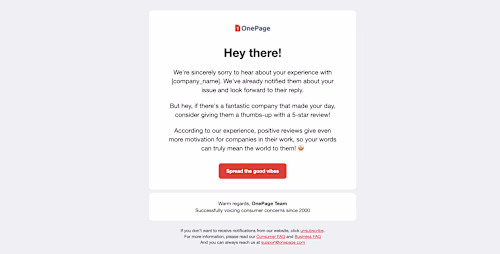 Review Request Email — Conditional Content & Compliance Footer