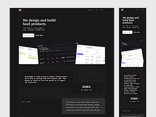 Alama - Product Design Agency Website Design