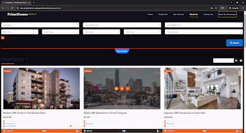Modern real estate website designed