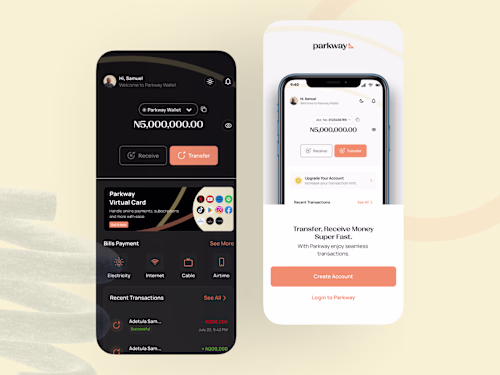 Website, Mobile app design and Ads design: Parkway wallet