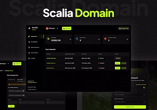 Scalia - Domain Management App A modern, high-performance we...