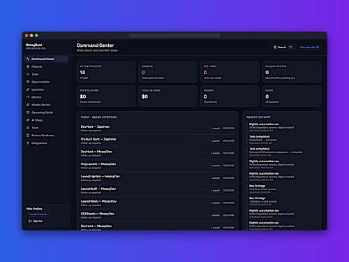 Built MessyBase, a founder operations