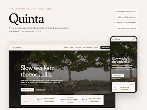 Quinta: a Framer template I