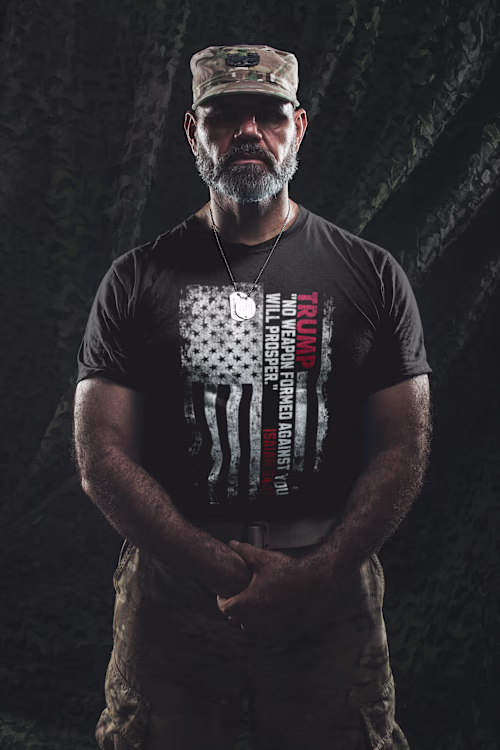 Donald Trump Christian American Flag Themed T Shirt Design