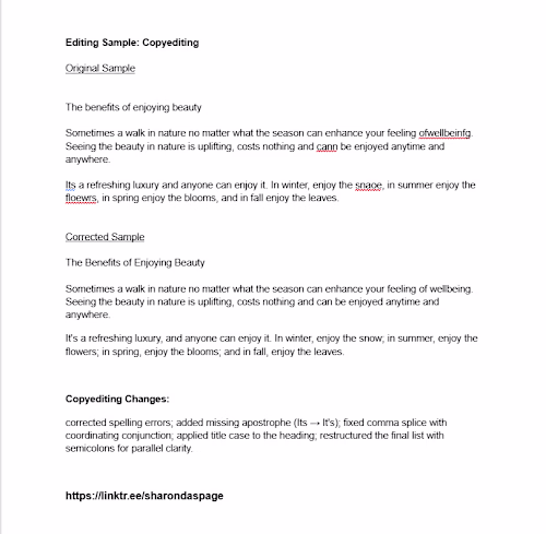 "Copyedit — Nature Wellness Blog