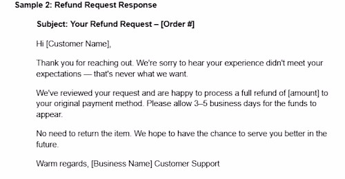 Refund Request Response