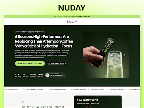 DTC Listicle Landing Page for NuDay — Shopify