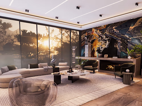 Residential Interior Design for a Modern Living Room