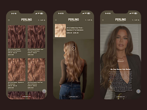 Perlino | Shopify Ecommerce Launch for Luxury Hair Extensions