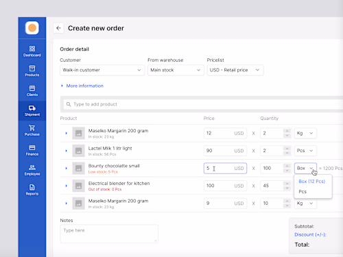 Inventory and sales management app