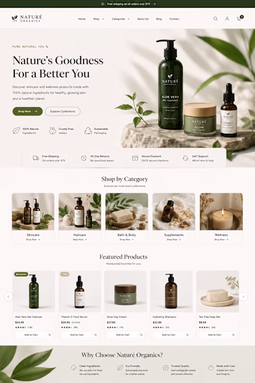 Nature Organics — WooCommerce Store