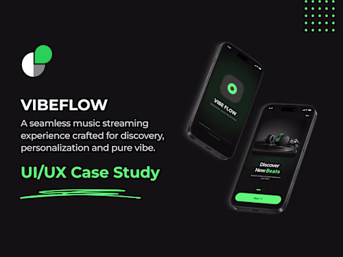 VibeFlow: Music Streaming Mobile App UI/UX Case Study