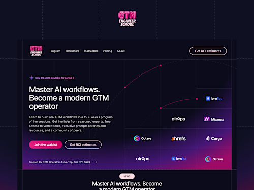 GTM Engineer School Website Redesign