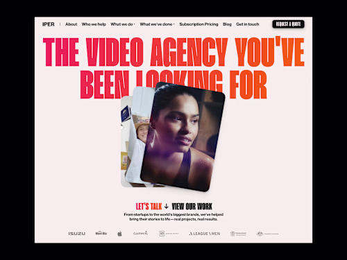 Conversion-Driven Hero Section Design for the Video Agency