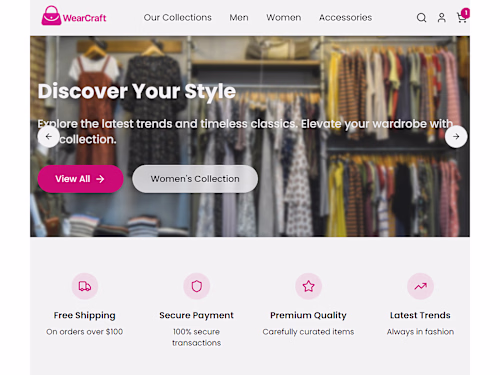 Responsive fashion e-commerce website with