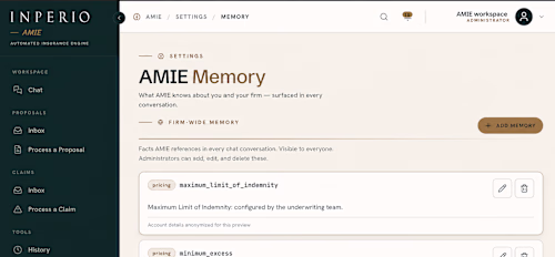 AMIE | Production AI Underwriting for Inperio