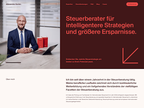 Landing Page for Tax Advisor