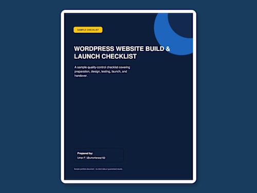 WordPress Website Build and Launch Checklist