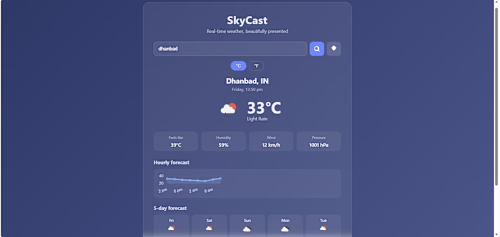 A weather app pulling live