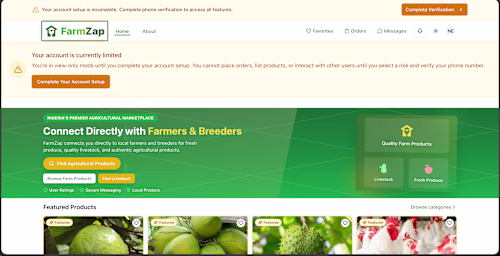 FarmZap: Nigerian Agricultural Marketplace