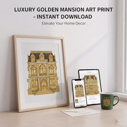 Luxury Mansion Wall Art Printable,