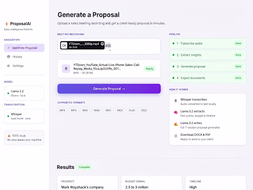 ProposalAI: Streamlining Proposal Writing with AI