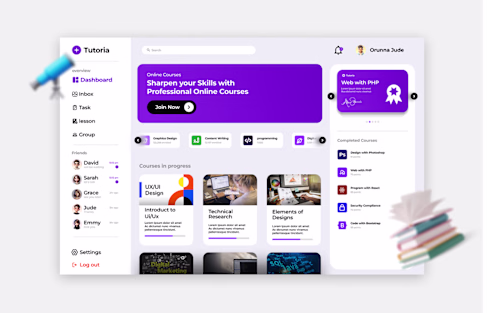 Tutoria Dashboard :: Behance