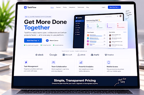 SaaS Landing Page — A