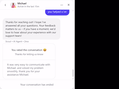 This screenshot captures feedback from