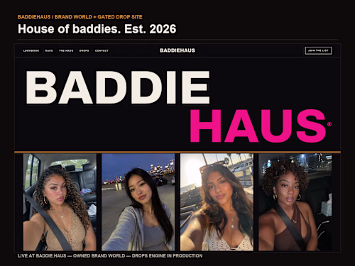 BADDIEHAUS | Brand World and Gated Drop Site