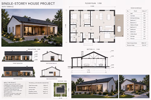 💯 The concept of a single-story house