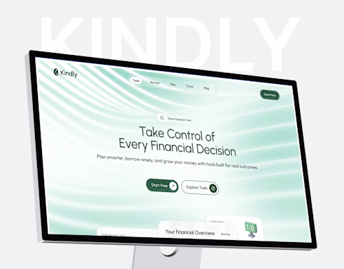Kindly – Financial Tools Landing Page Redesign