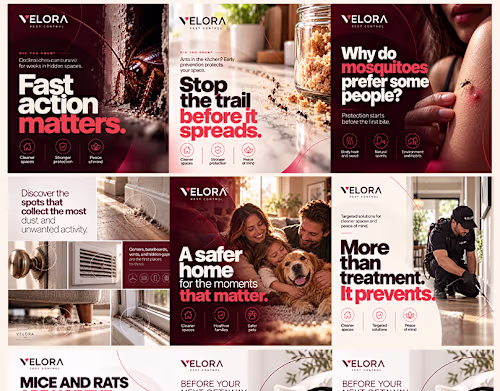 VELORA — Pest Control | Social Media Design