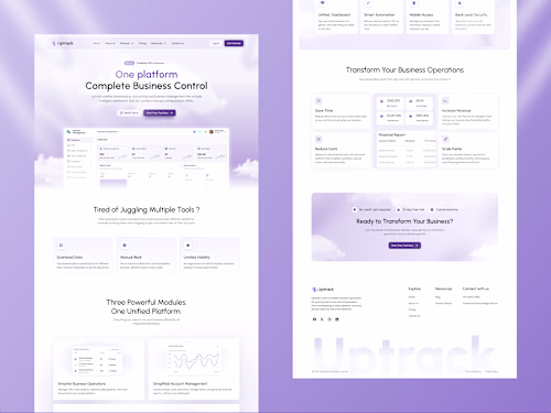 Uptrack SaaS Platform – Designed & Developed in Framer