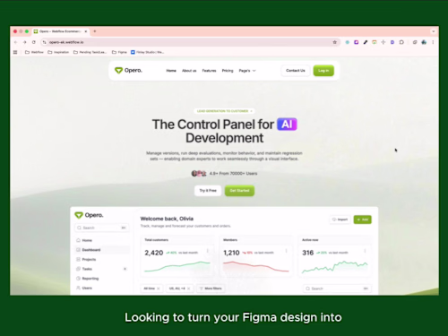 Opero Landing page